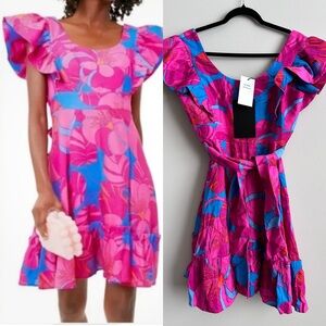 Tuckernuck X Cameran Eubanks Wimberly Wild Azalea Edisto Dress linen mini ruffle